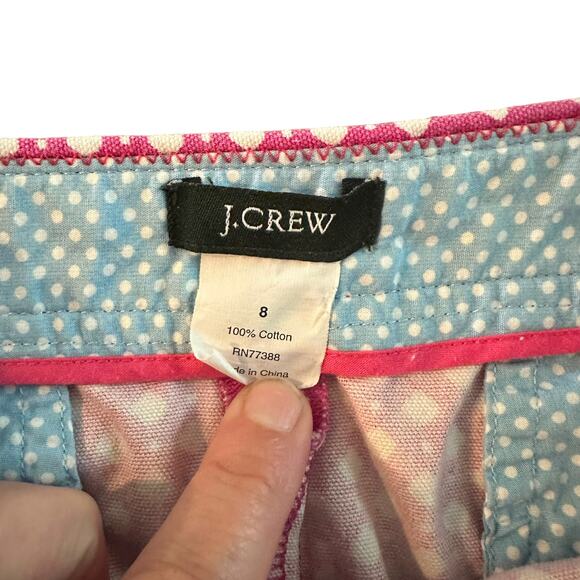 J Crew pink white geometric canvas mini skirt, Size 8 - Picture 3 of 5